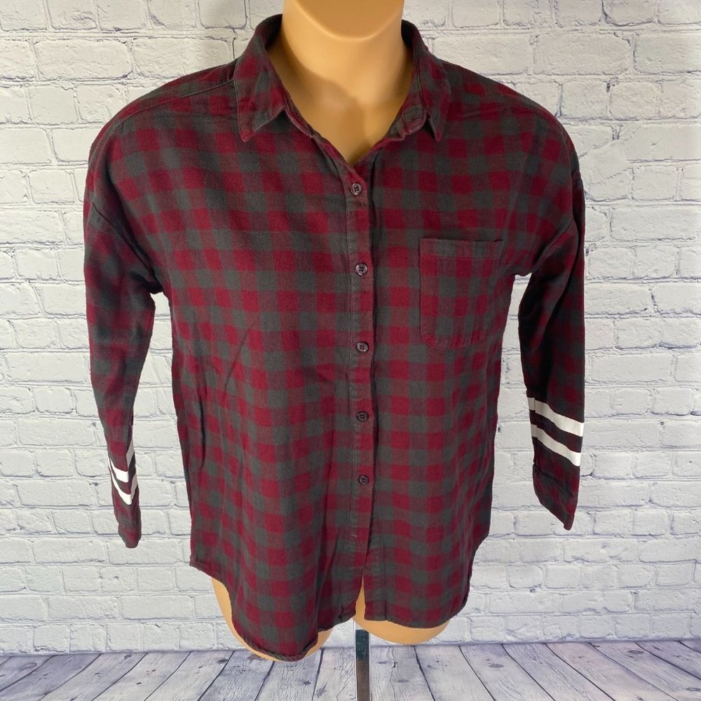 Forever 21 Button Down Plaid Pocket Shirt Top #87 - Picture 1 of 6